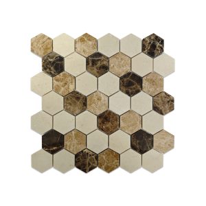 Полированная трехтонная шестигранная мраморная мозаика