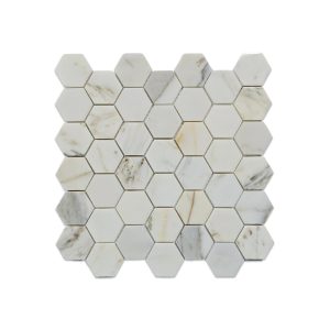 Полированная шестигранная мраморная мозаика Calacatta Gold