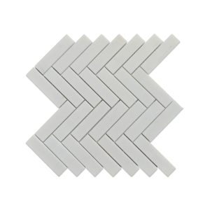 Полированная мраморная мозаика «Ёлочка» из белого Тасосского мрамора​