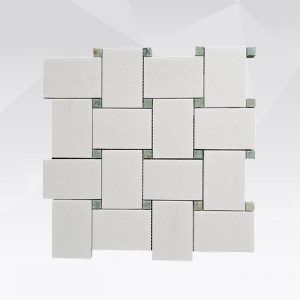 Мраморная мозаика из белого Тасоса и зелёного мрамора «Грин Пёр» (TW84)​